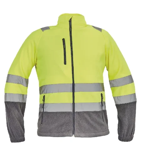 Hi-Vis fleece hoodie Cerva SEVILLA, yellow-gray