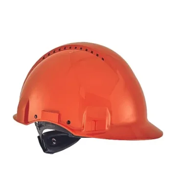 Safety helmet 3M G3000, wheel ratchet, short brim, orange