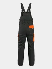 Bib work trousers CXS Luxy Robin, 100% cotton, black-orange