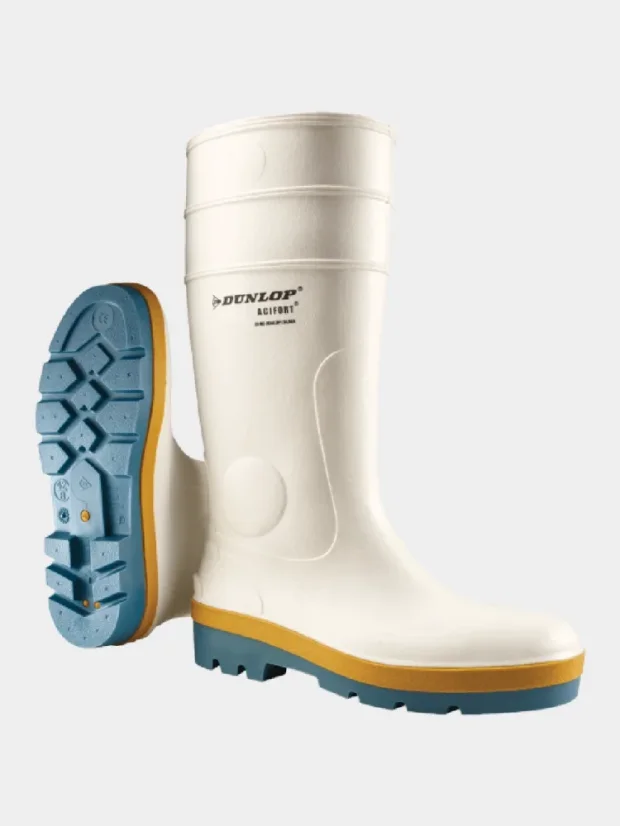 Gumáky DUNLOP Acifort Tricolor, bez špice, biele