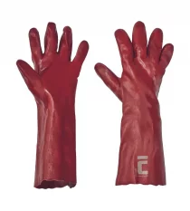 Pletené rukavice Cerva REDSTART, bavlna, PVC, 45cm