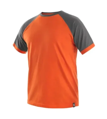 T-shirt CXS OLIVER, short sleeve, orange-gray