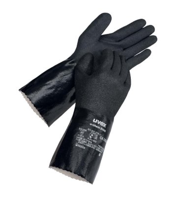 Chemical protection work gloves uvex u-chem 3100, black