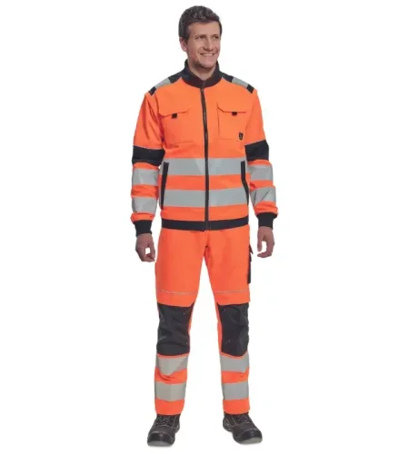 Reflexná bunda s odnímateľnými rukávmi Cerva Max Vivo, oranžová