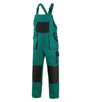 Bib work trousers CXS Luxy Robin, 100% cotton, green