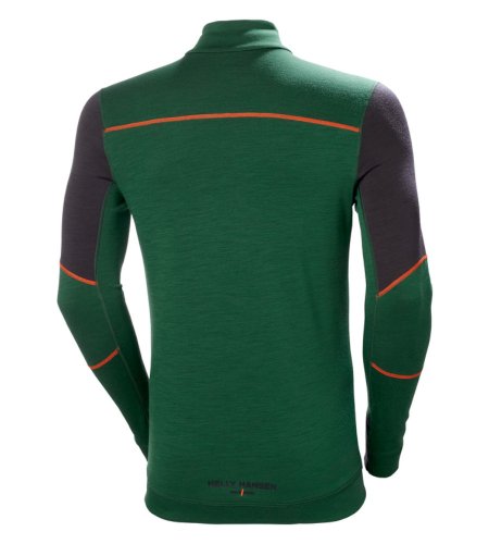 Termo tričko Helly Hansen Lifa Merino, dlhý rukáv, polzips, zelené