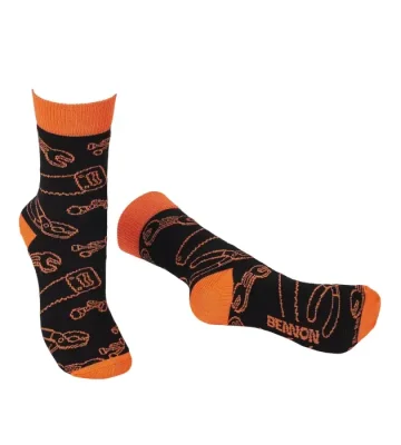 Bennon socks Tool, black-orange