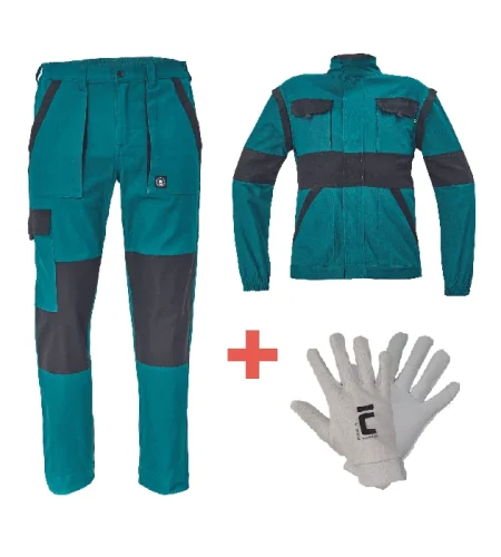 Cerva Max Neo set trousers + jacket, gloves gratis, petrol