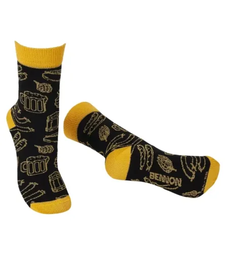 Bennon socks Beer, black-yellow