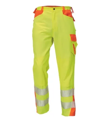 Reflective work trousers Cerva Ticino, yellow-orange