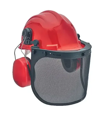 Forestry set, helmet with shield CERVA Yarrow, 26 dB, red