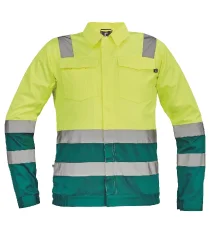 Reflexná pracovná bunda Cerva VALENCIA, žlto-zelená