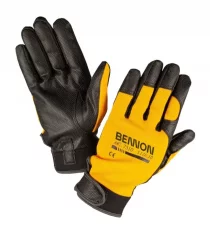 Pracovné rukavice Bennon Kalytos Velcro, žlto-čierne