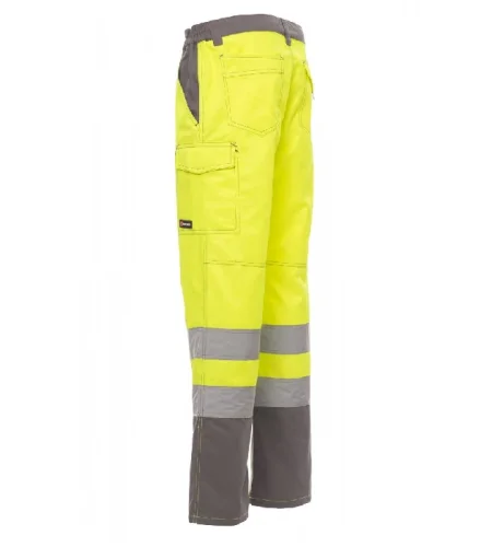 Hi-vis work trousers Payper Charter, yellow-gray