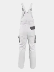 Bib work trousers CXS Luxy Robin, 100% cotton, white