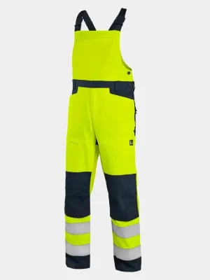Reflective bib overalls with mesh CXS Halifax, yellow