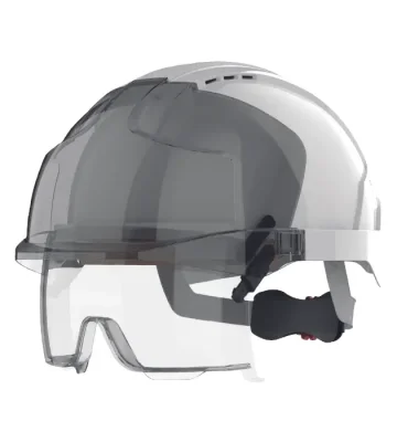 Safety helmet JSP EVO VISTA Lens, integrated glasses, white