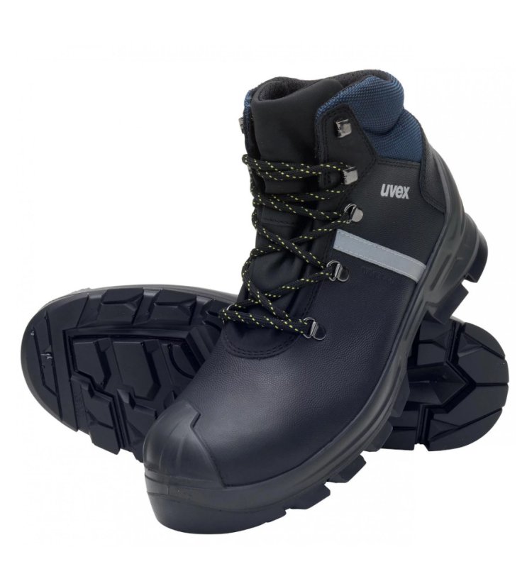 Ankle safety boots Uvex 2 Construction, S3 SRC, black-blue