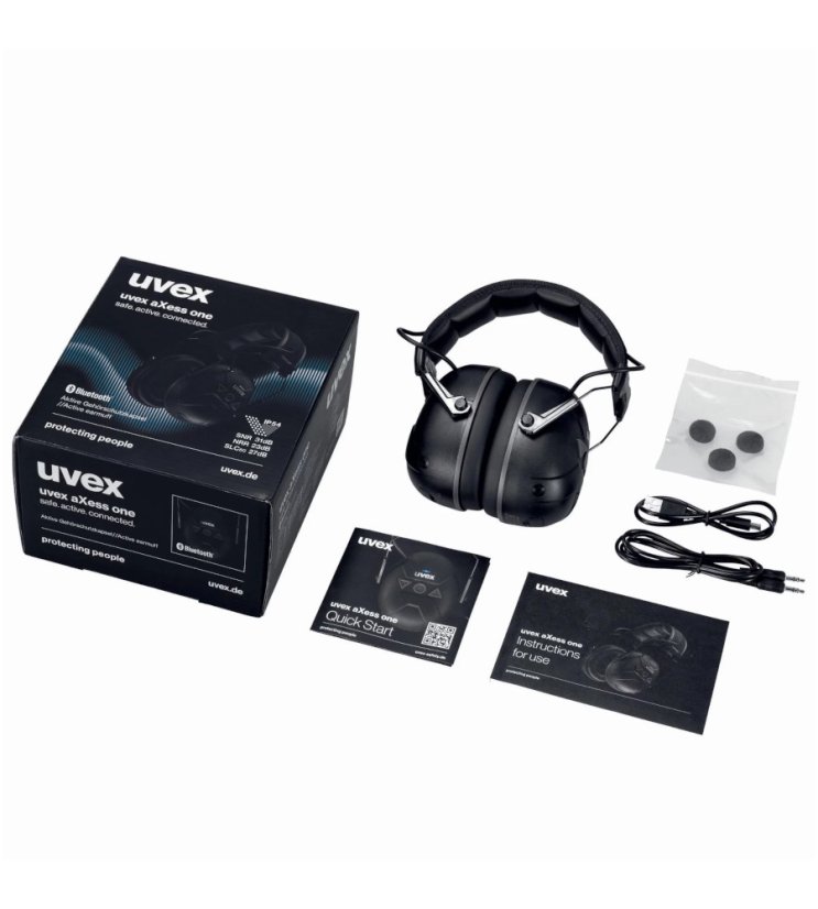 Aktivní mušlový chránič Uvex aXess one s Bluetooth, 31 dB