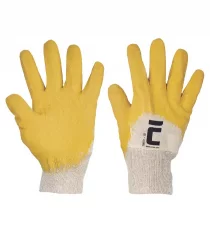 Máčané pracovné rukavice Cerva TWITE, bavlna, latex