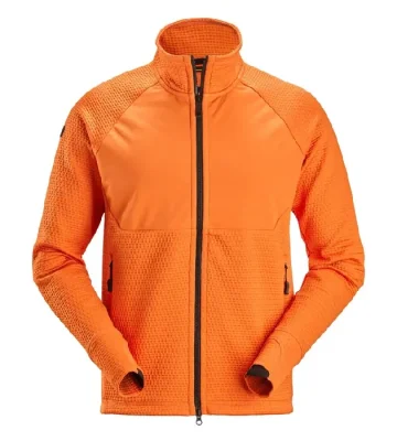 Full-zip midlayer Snickers FlexiWork Active Comfort 8404, orange