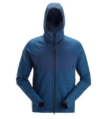 Full-zip midlayer hoodie Snickers FlexiWork Active Comfort 8405, blue