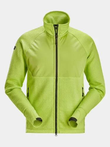 Full-zip midlayer Snickers FlexiWork Active Comfort 8404, lime