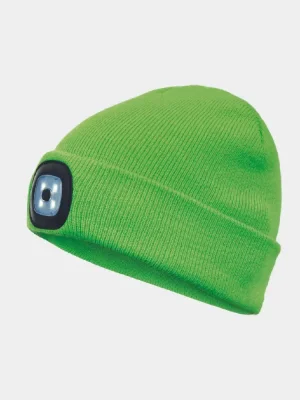 Winter beanie with light Cerva DEEL LED, lime