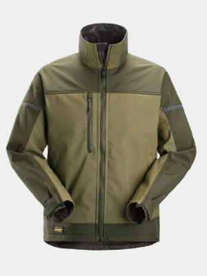 Softshellová pracovná bunda Snickers AllroundWork 1216, khaki