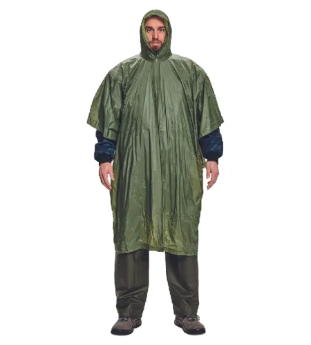 Raincoat Cerva PONCHO PVC, green