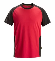 Tričko s krátkym rukávom Snickers, dvojfarebné, červeno-čierne