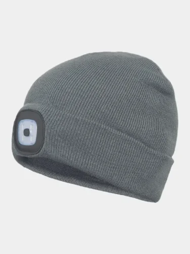 Winter beanie with light Cerva DEEL LED, gray