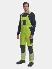 Reflective Bib & Braces Cerva Max Vivo, yellow