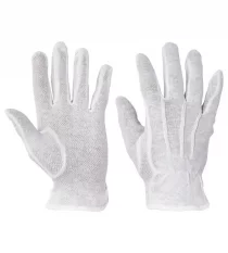 Pletené rukavice Cerva  BUSTARD, bavlna, PVC terčíky