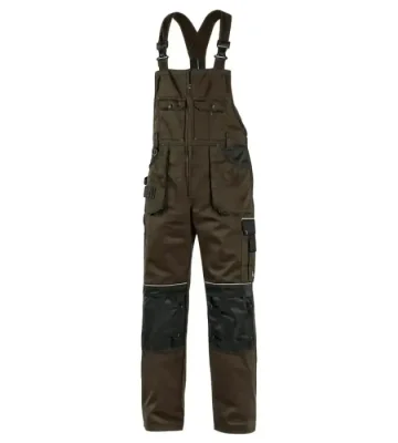 Bib work trousers CXS Orion Krystof, brown