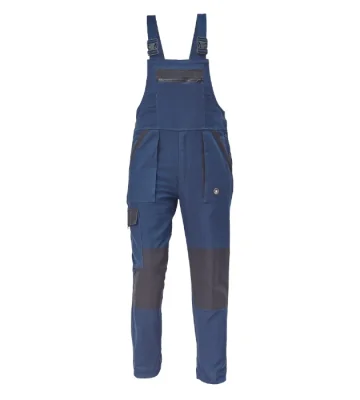 Bib work trousers Cerva Max Neo, 100% cotton, navy