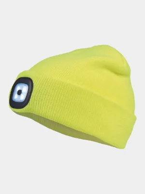 Winter beanie with light Cerva DEEL LED, yellow