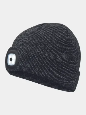 Winter beanie with light Cerva DEEL LED, HV black