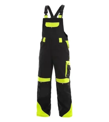 Bib work trousers CXS Sirius Brighton, black-yellow