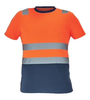 Reflective T-shirt with short sleeves Cerva MONZON, orange-navy