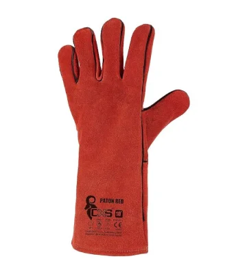 Welding gloves PATON RED, cowhide