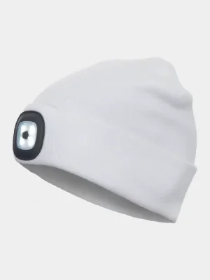 Winter beanie with light Cerva DEEL LED, white