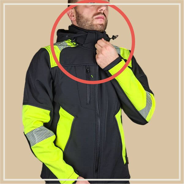 Reflective softshell jacket Bennon Reflectos, collar