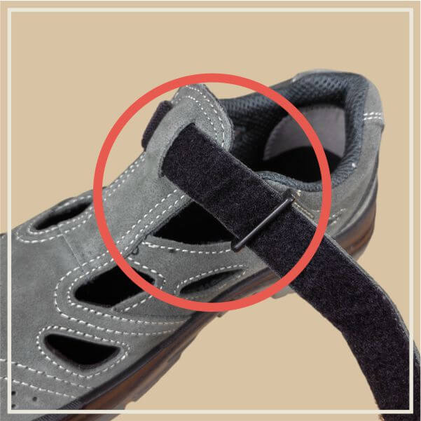 Work sandals with steel toe Bennon Taylor, velcro closure