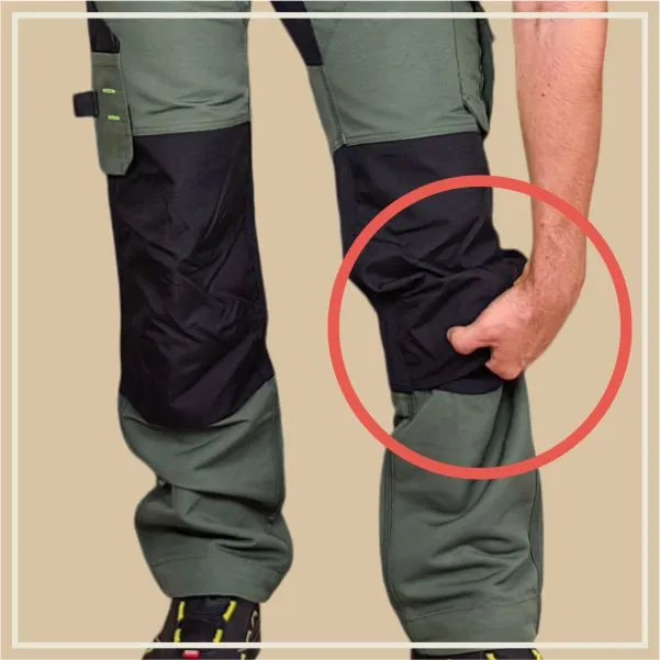 Stretch work pants Bennon Erebos, green, knee pads