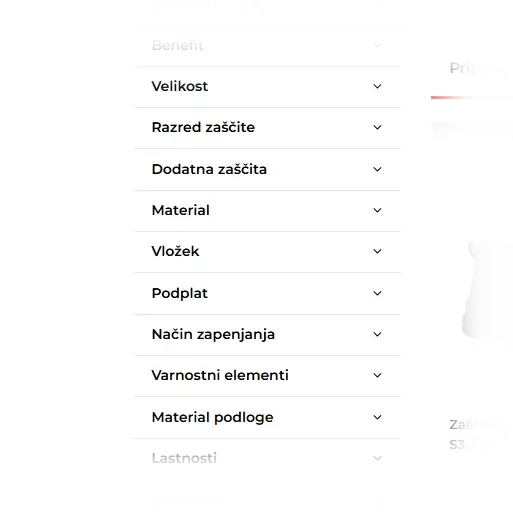 Delovna oblačila za podjetja - filtriranje izdelkov