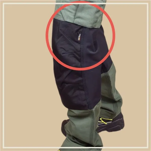 Stretch work pants Bennon Erebos, green, Cordura reinforcement