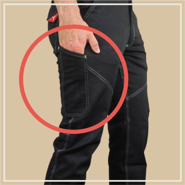 Stretch work trousers Payper Worker Stretch, black, open pocket