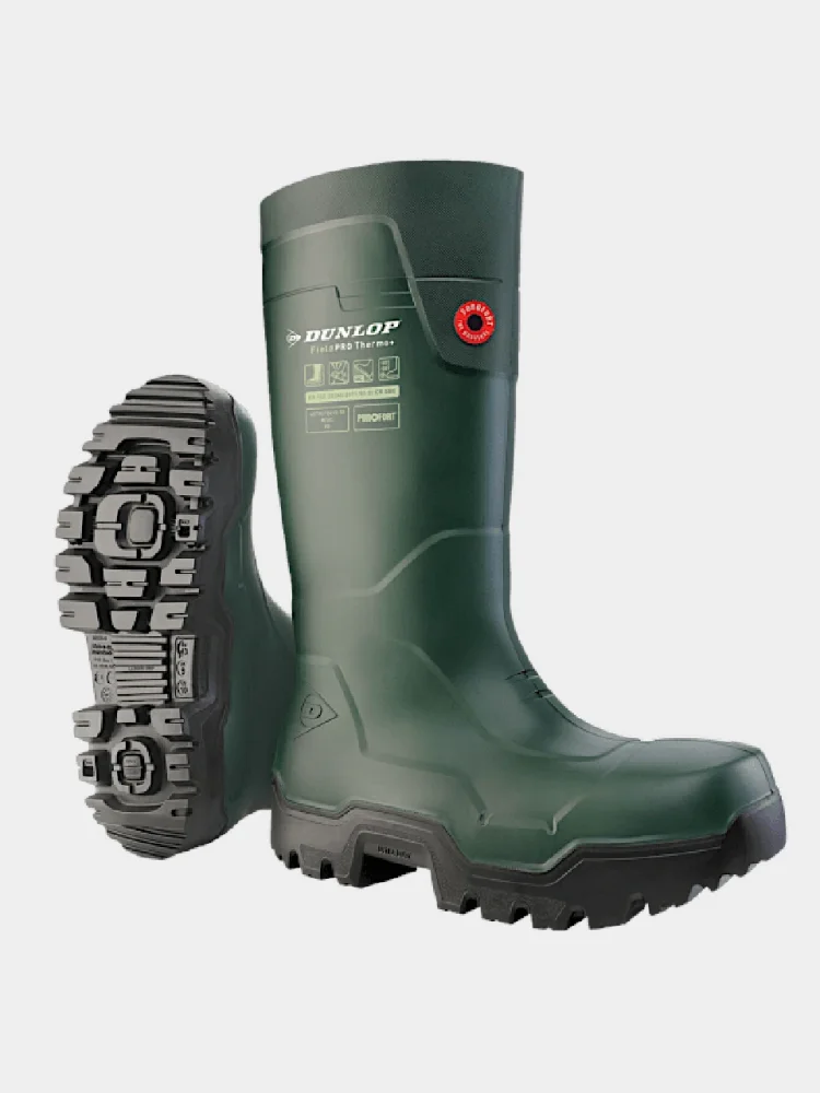 Profesionální pracovní holínky DUNLOP Purofort FieldPRO Thermo+ S5, do -50°C, zelené