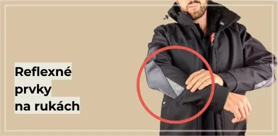 Softshellová pracovná bunda Dassy Gravity reflexné pásiky na ruke